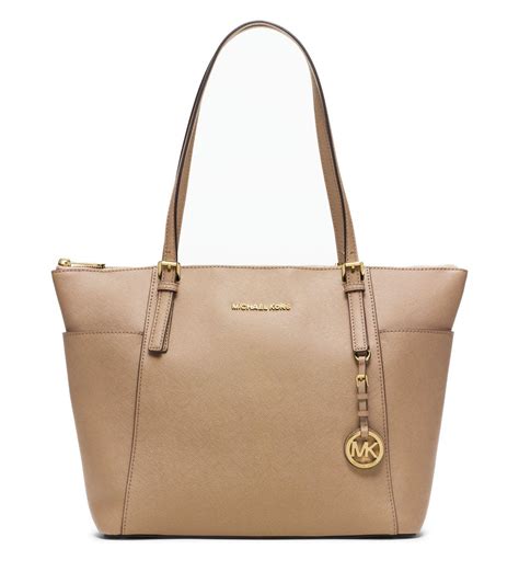 michael michael kors jet set large leather tote bag black|michael kors bag with airplanes.